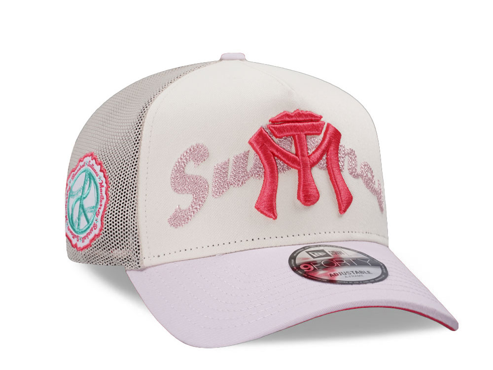 New Era Sultanes de Monterrey Alternate Logo Wordmark Mesh 9Forty A Frame Trucker Snapback Hat