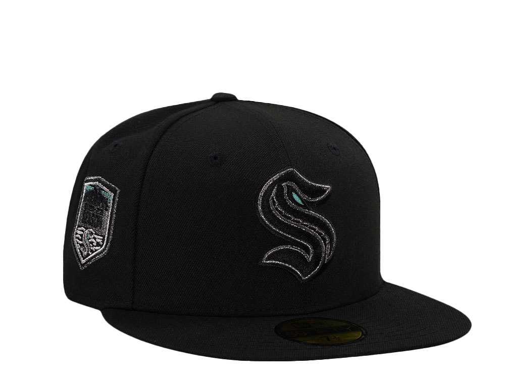 New Era Seattle Kraken Inaugural Season Metallic Black Prime Edition 59Fifty Fitted Hat