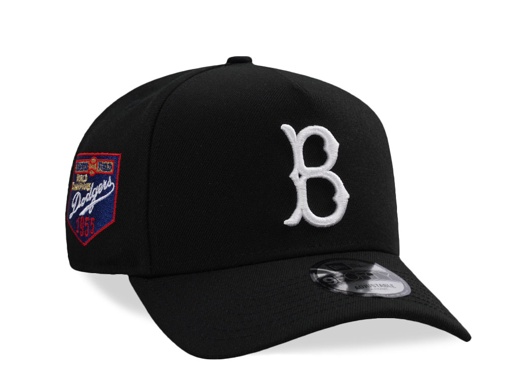 New Era Brooklyn Dodgers World Champions 1955 Black Prime Edition 9Forty A Frame Snapback Hat