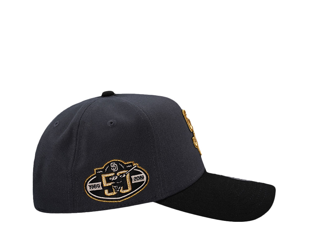 New Era San Diego Padres 50th Anniversary Dark Gray Two Tone Edition 9Forty A Frame Snapback Hat