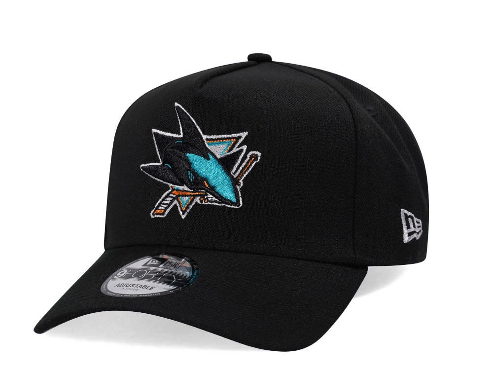 New Era San Jose Sharks Black Classic 9Forty A Frame Snapback Hat