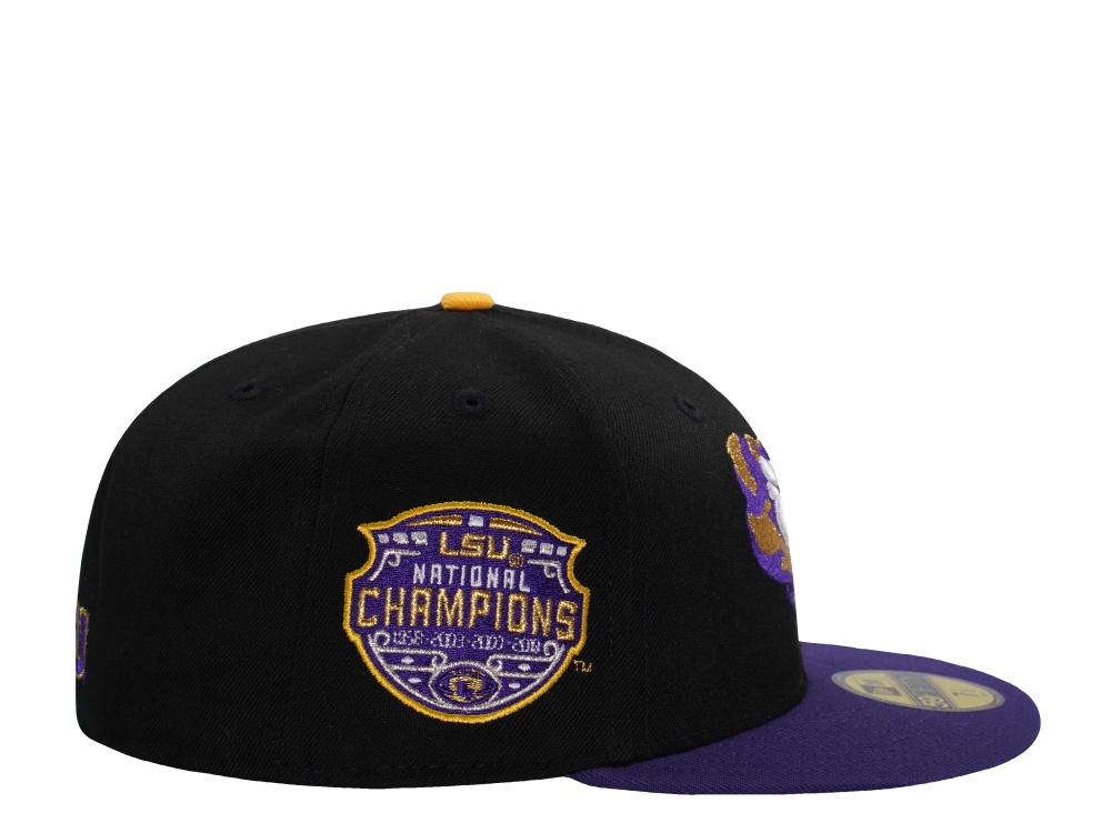 New Era Lsu Tigers National Champions Black Two Tone Edition 59Fifty Fitted Hat