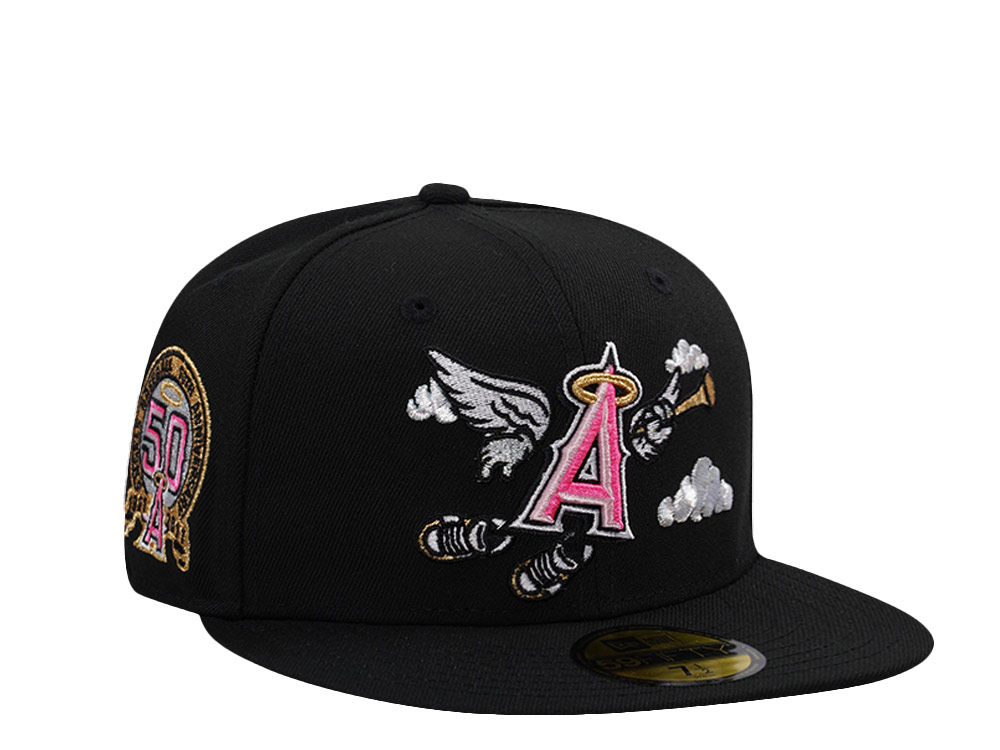 New Era Anaheim Angels 50th Anniversary Clouds Black Prime 59Fifty Fitted Hat