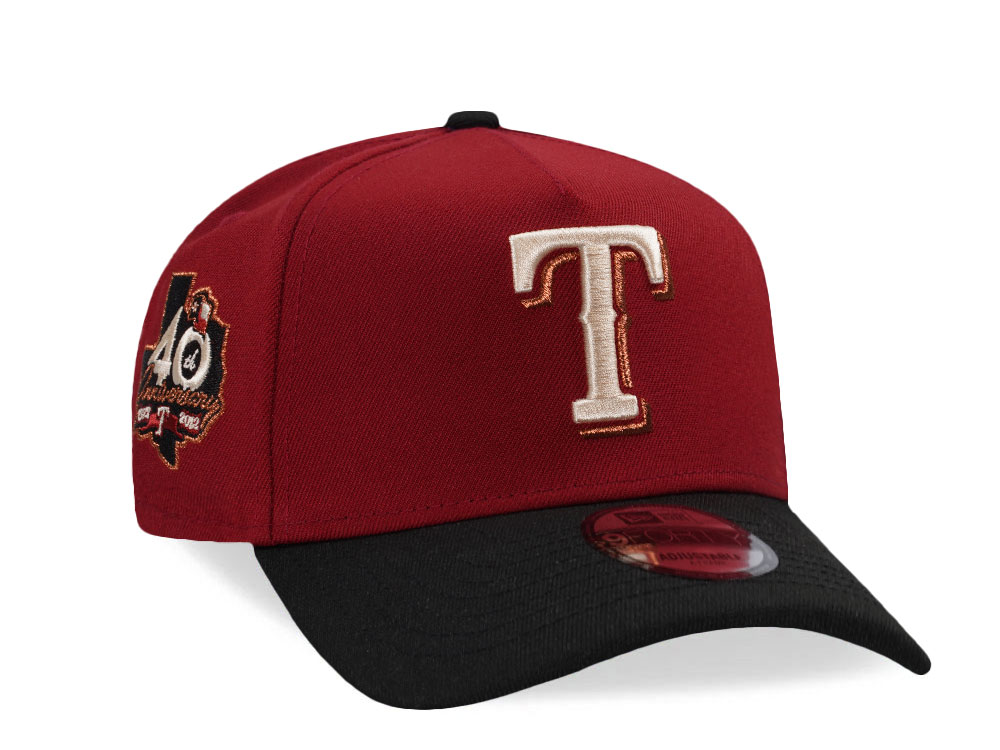 New Era Texas Rangers 40th Anniversary Red Two Tone Edition 9Forty A Frame Snapback Hat