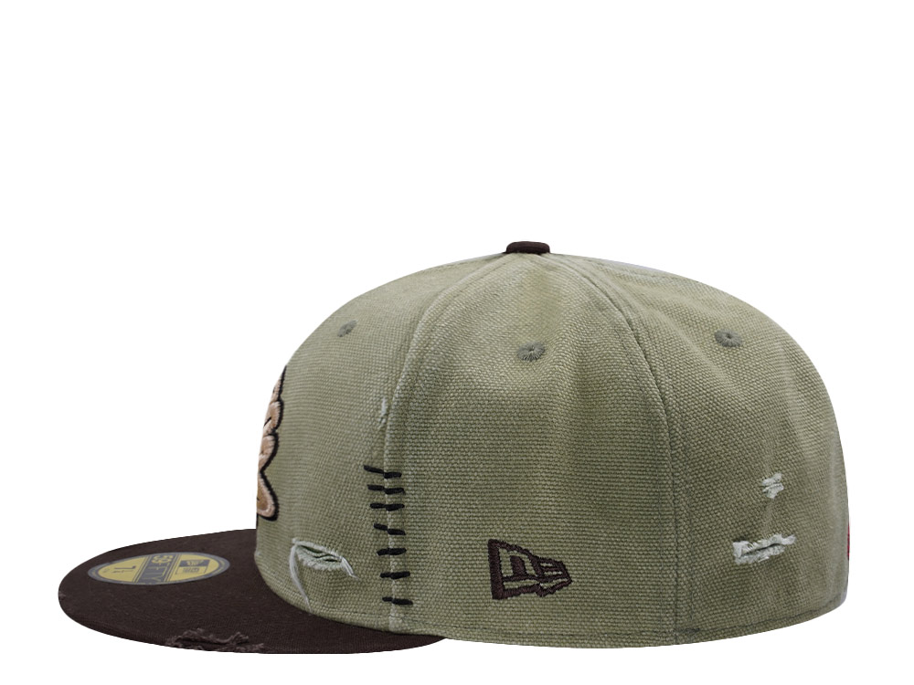 PRE-ORDER New Era Anaheim Ducks 10th Anniversary Washed Canvas Rifle Green Two Tone Horror Edition 59Fifty Fitted Hat