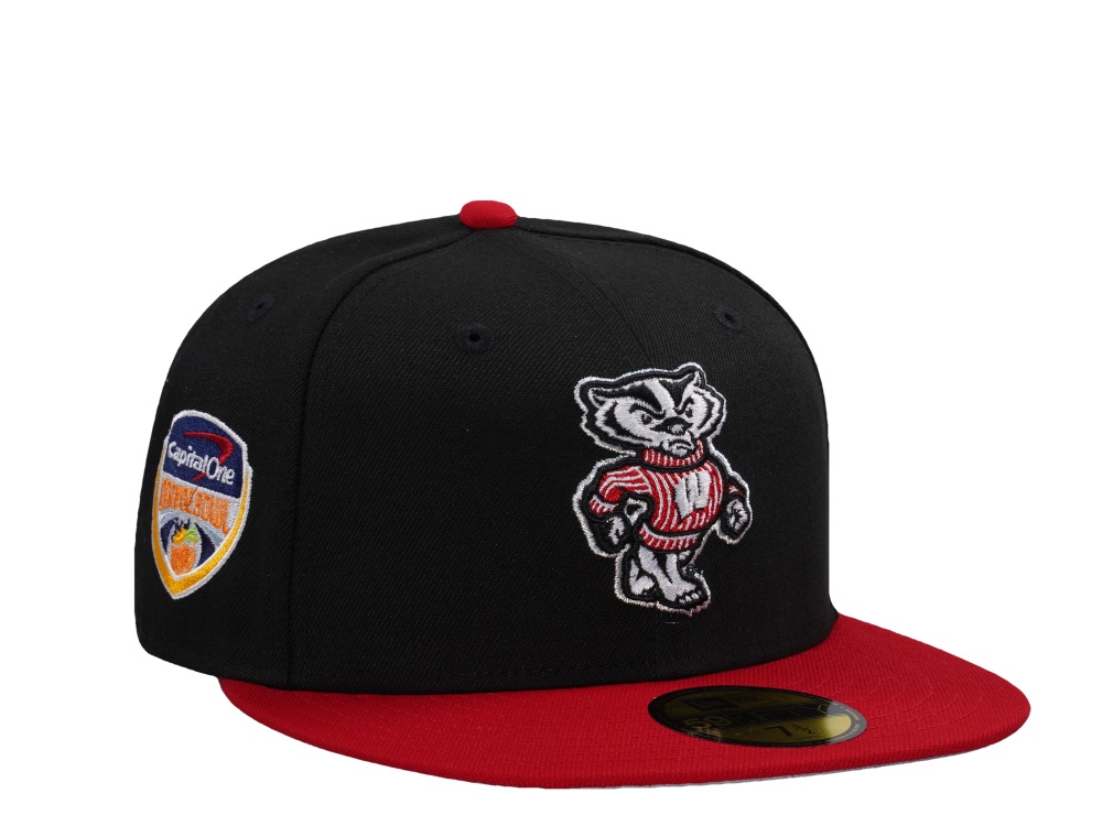 New Era Wisconsin Badgers Orange Bowl 2017 Black Two Tone Edition 59Fifty Fitted Hat