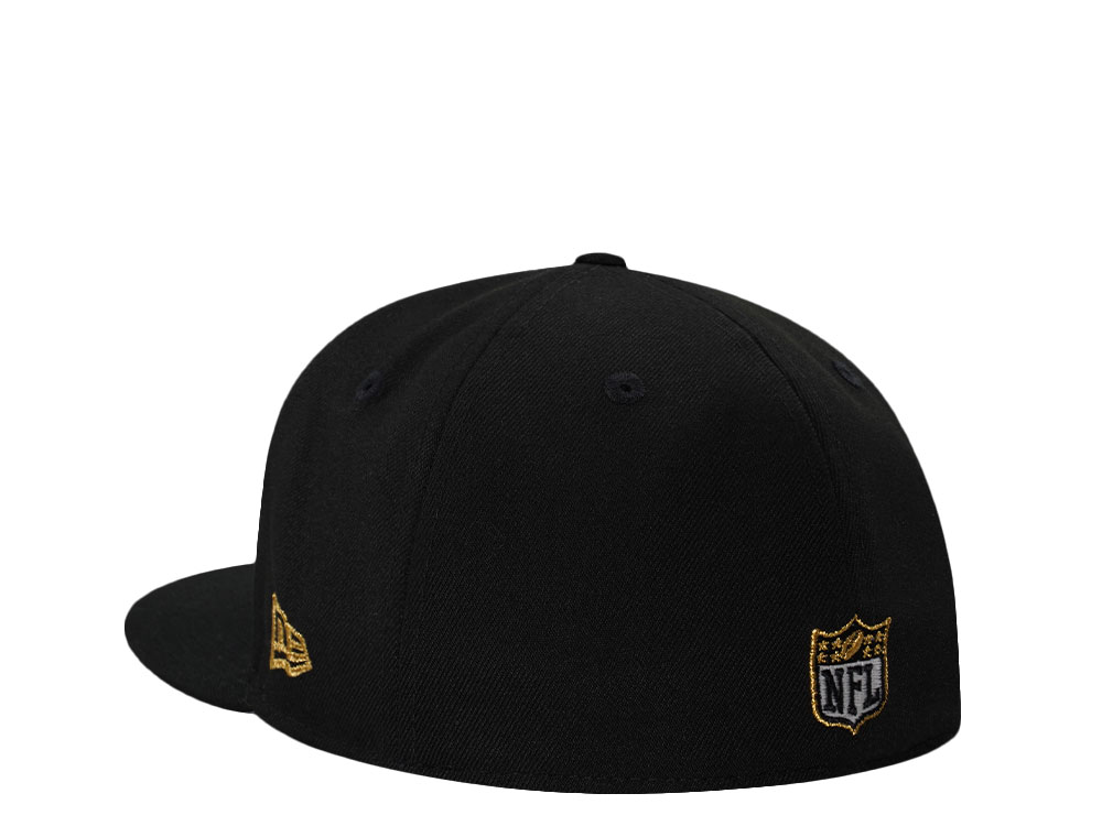 New Era New Orleans Saints Super Bowl Champions 2009 Skull Metallic Black Prime Edition 59Fifty Fitted Hat
