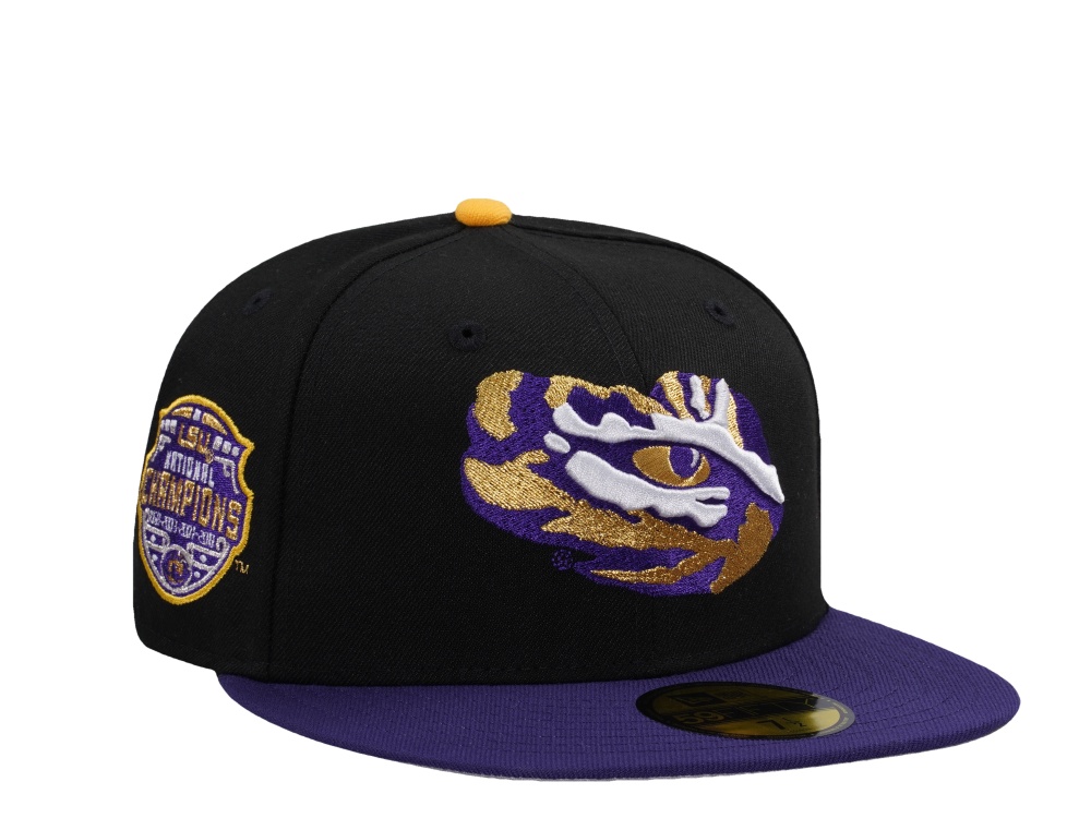 New Era Lsu Tigers National Champions Black Two Tone Edition 59Fifty Fitted Hat
