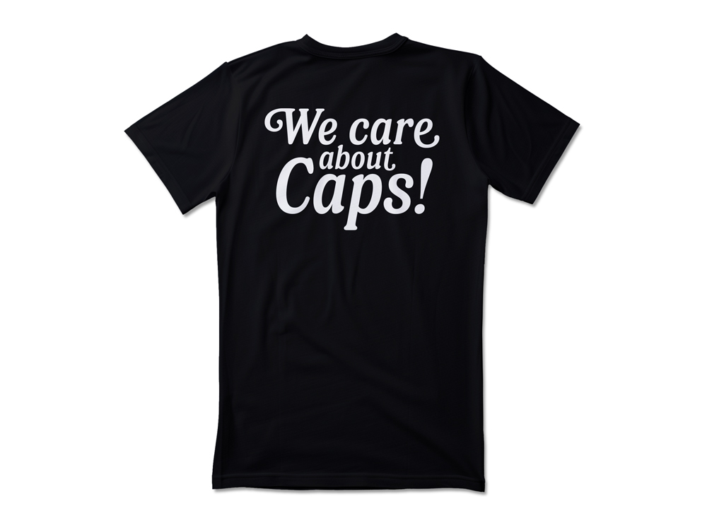 Family T-Shirt We Care About Caps Black Oversize Edition