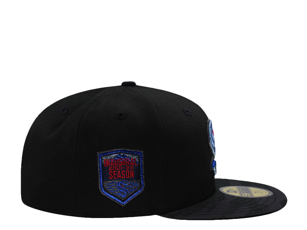 New Era Seattle Kraken Inaugural Season 2021 Black Two Tone Edition 59Fifty Fitted Hat
