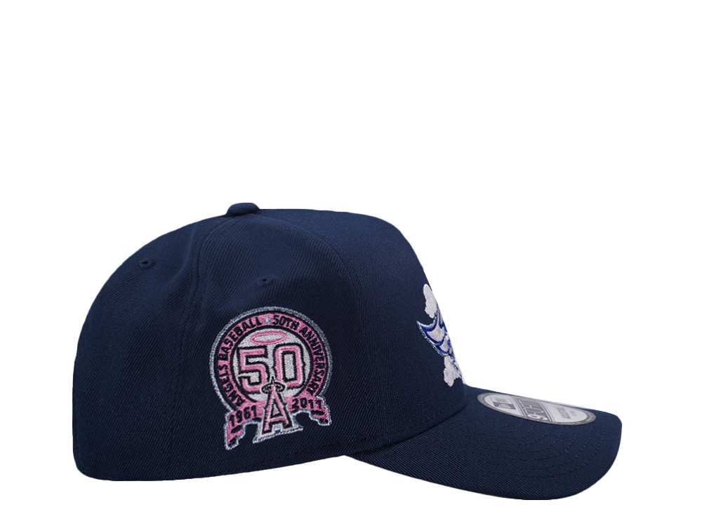 New Era Anaheim Angels 50th Anniversary Ocean Blue Prime Edition 9Forty A Frame Snapback Hat