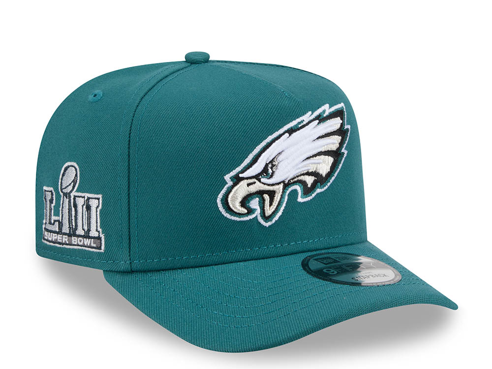 New Era Philadelphia Eagles Super Bowl LII Dark Green 9Fifty A Frame Snapback Hat