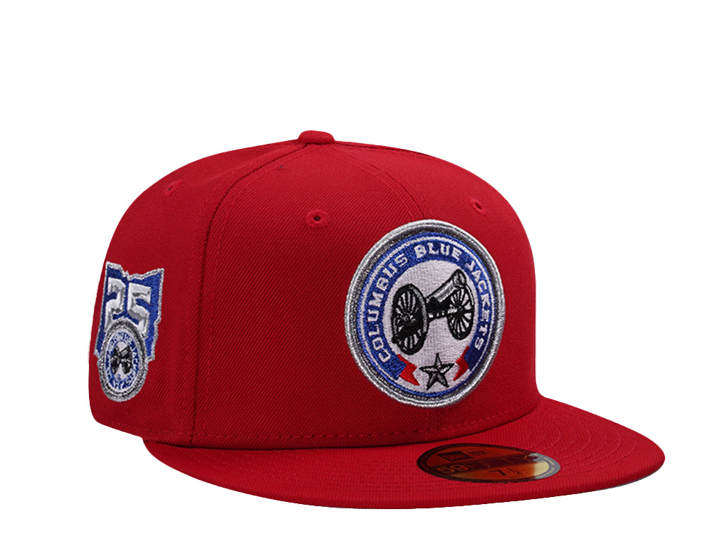 New Era Columbus Blue Jackets 20th Anniversary Scarlet Prime Edition 59Fifty Fitted Hat
