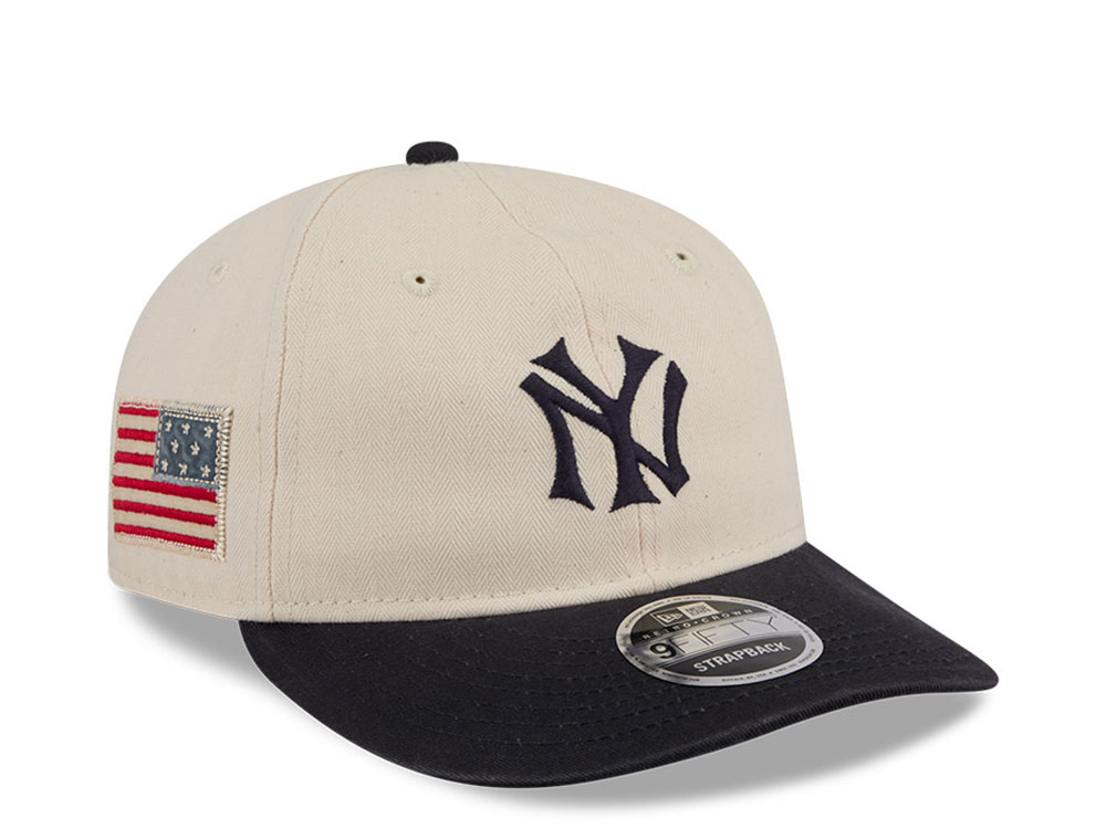 New Era New York Yankees Americana Herringbone Stone 9fifty Retro Crown Strapback Hat