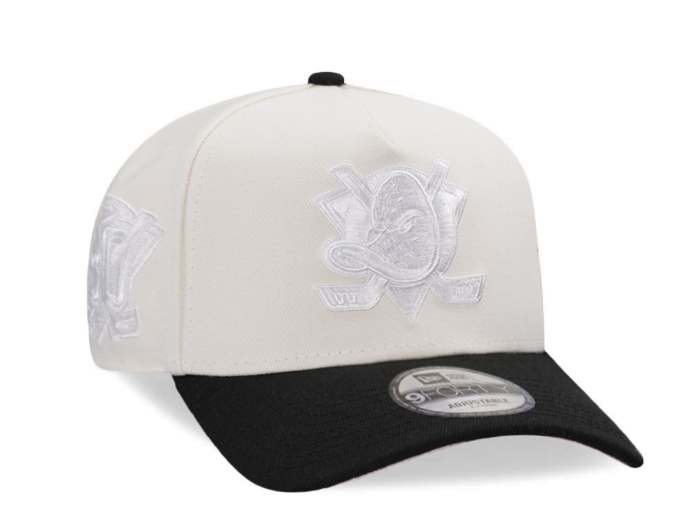 New Era Anaheim Ducks 30th Anniversary White Tow Tone 9Forty A Frame Snapback Hat