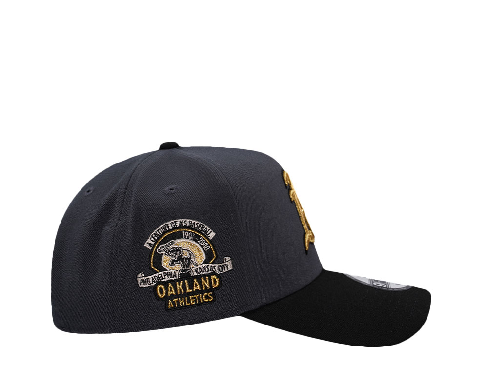 New Era Oakland Athletics 100th Anniversary Dark Gray Two Tone Edition 9Forty A Frame Snapback Hat