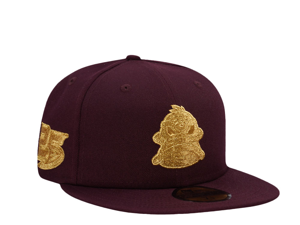 New Era Anaheim Duck The All Gold Maroon Prime Edition 59Fifty Fitted Hat
