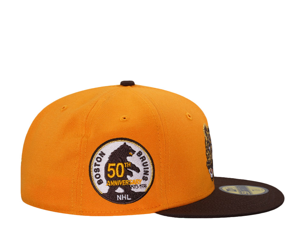 New Era Boston Bruins 50th Anniversary Gold Two Tone Edition 59Fifty Fitted Hat