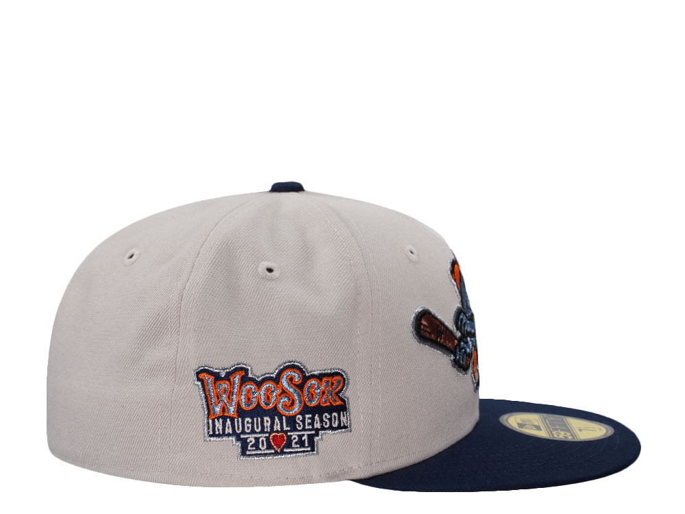 New Era Worcester Red Sox Inaugural Season Stone Two Tone Edition 59Fifty Fitted Hat