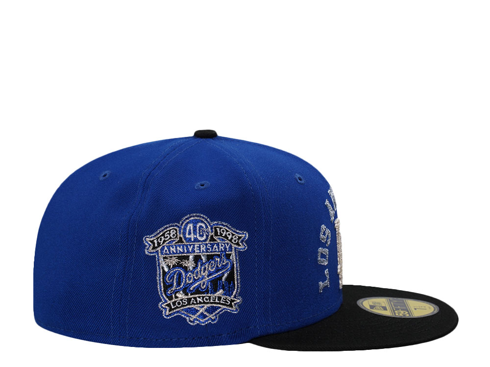 New Era Los Angeles Dodgers 40th Anniversary Metallic Blue Two Tone Edition 59Fifty Fitted Hat
