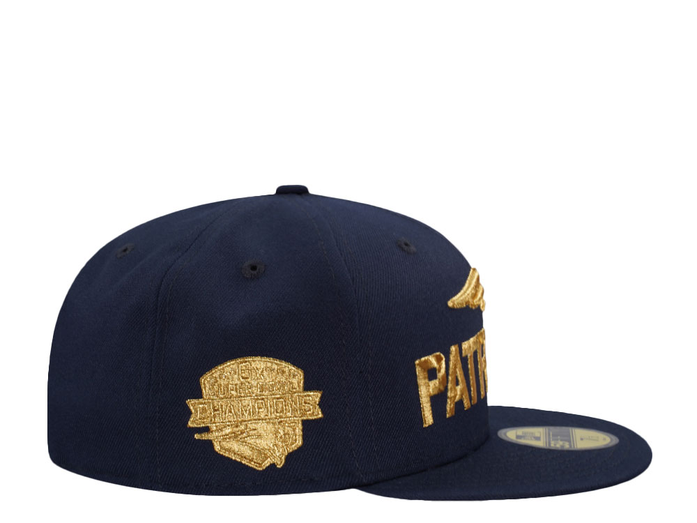 New Era New England Patriots 6x Super Bowl Champions 24k Edition 59Fifty Fitted Hat