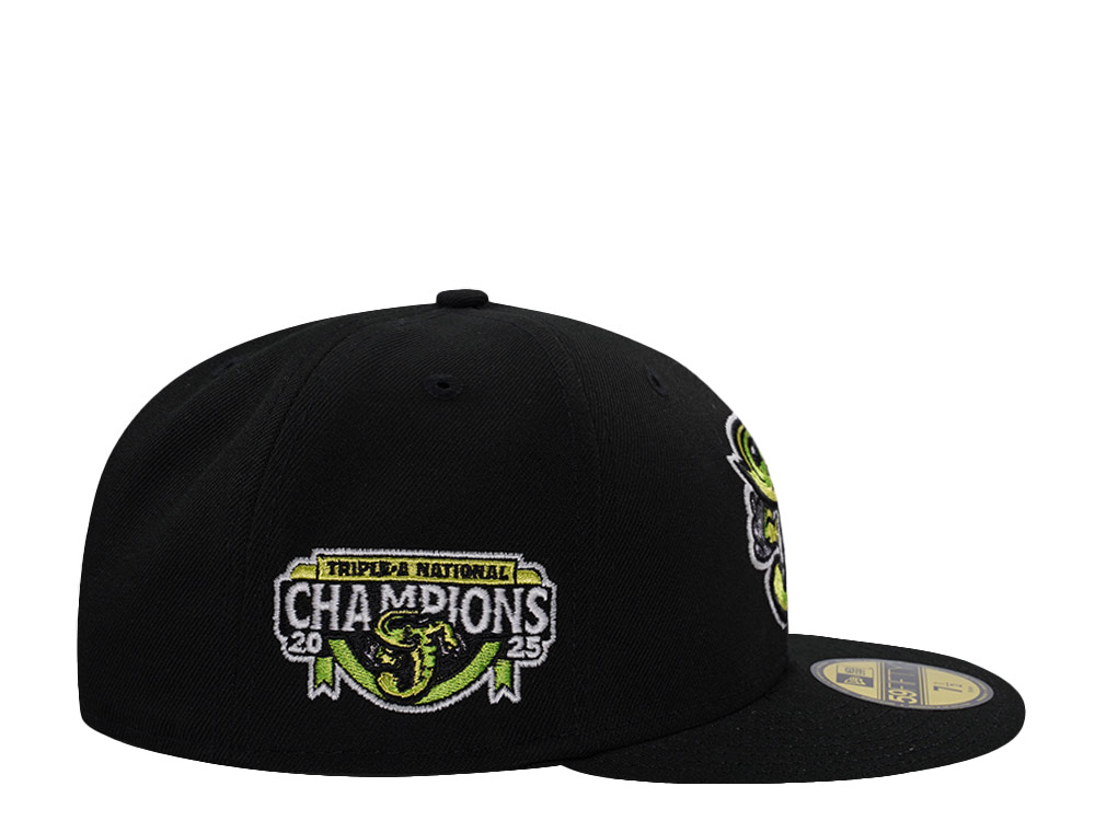 New Era Jacksonville Jumbo Shrimp Triple A National Champions 2025 Black Prime Edition 59Fifty Fitted Hat
