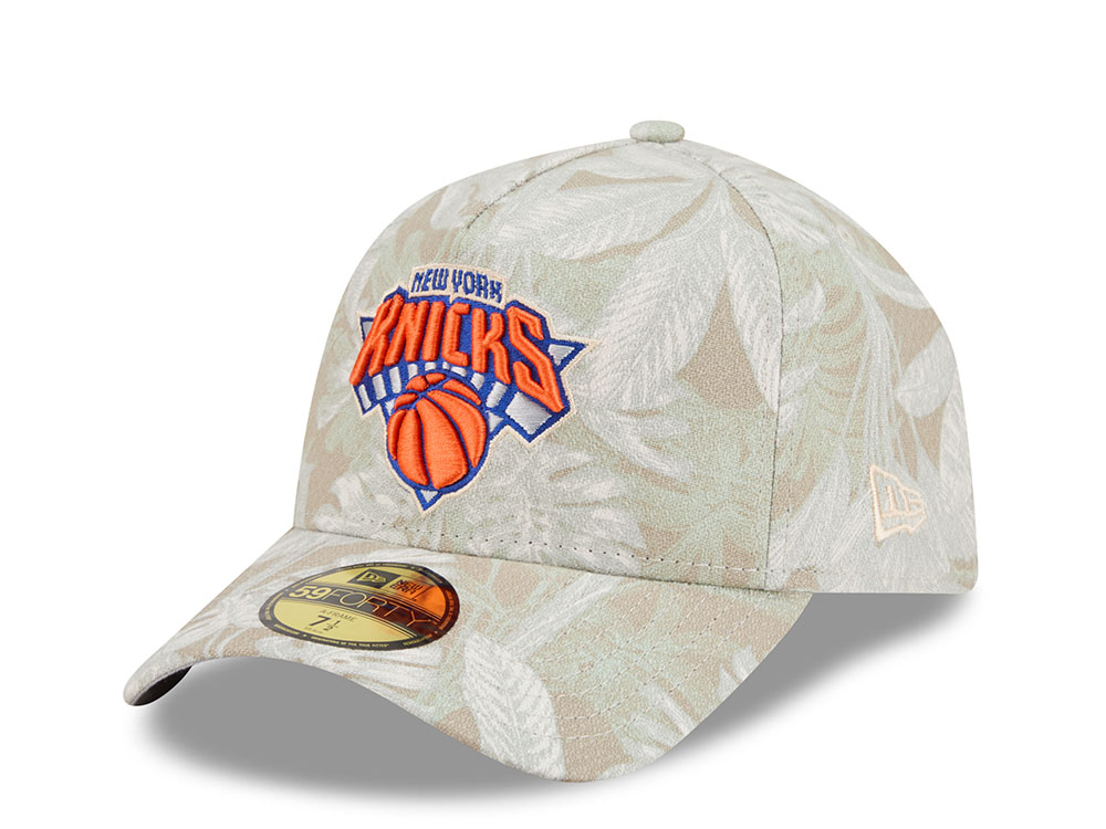 New Era X Three Looms New York Knicks Stone Leafy Palm 59Forty A Frame Fitted Hat