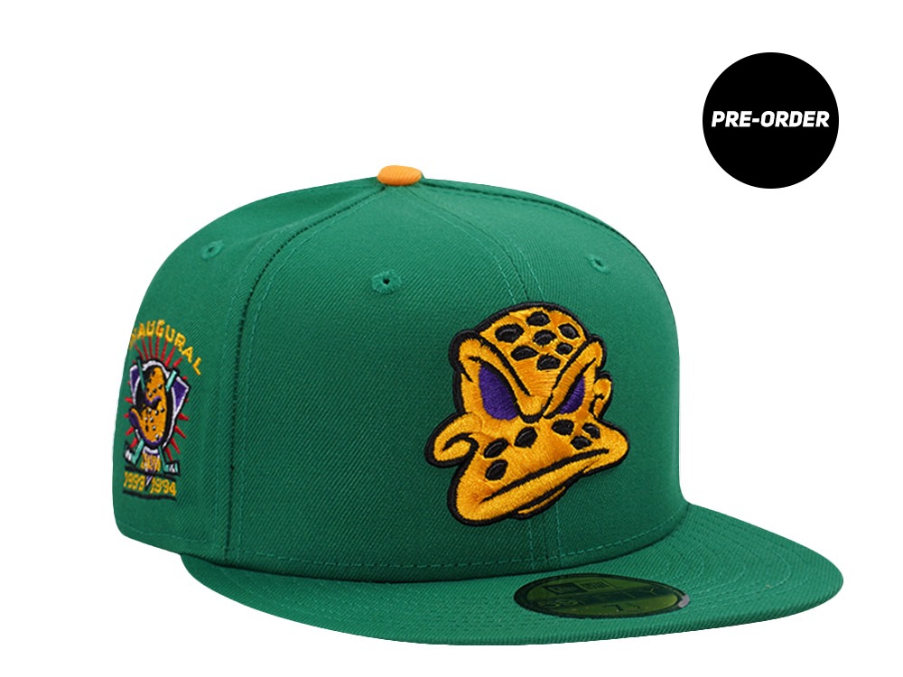 PRE-ORDER New Era Anaheim Ducks Inaugural Season Kelly Green Prime Edition 59Fifty Fitted Hat