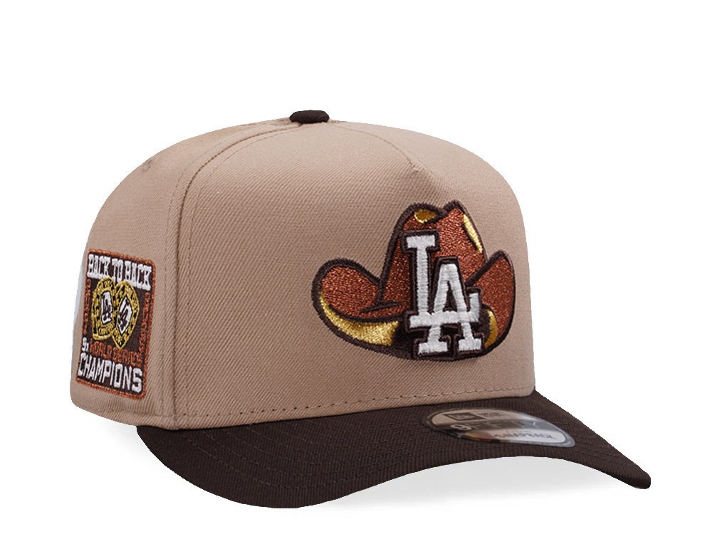 New Era Los Angeles Dodgers Back to Back Camel Two Tone Edition 9Fifty A Frame Snapback Hat