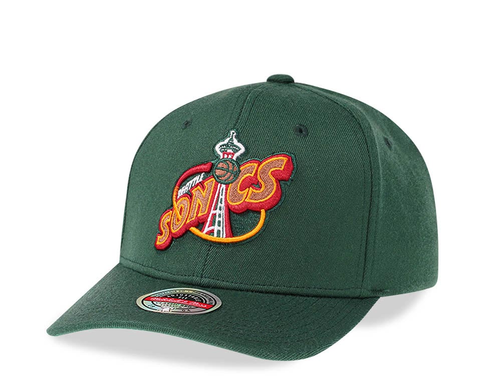 Mitchell & Ness Seattle Supersonics Team Ground Red Line Solid Flex Snapback Hat