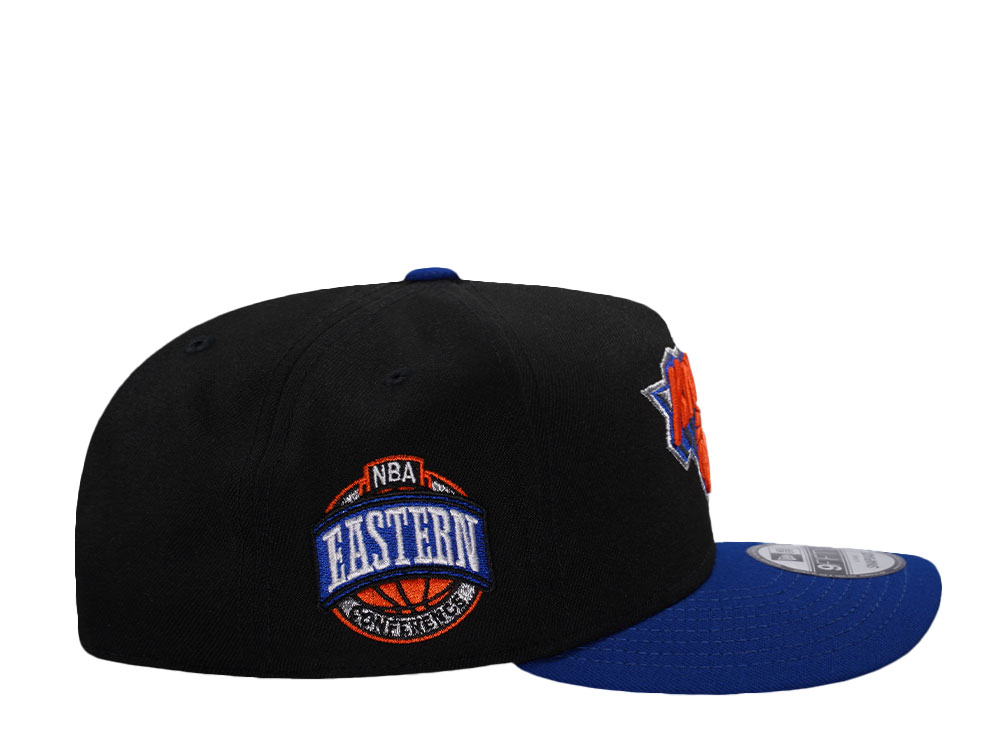 New Era New York Knicks NBA Eastern Conference Black Two Tone Edition 9Fifty A Frame Snapback Hat