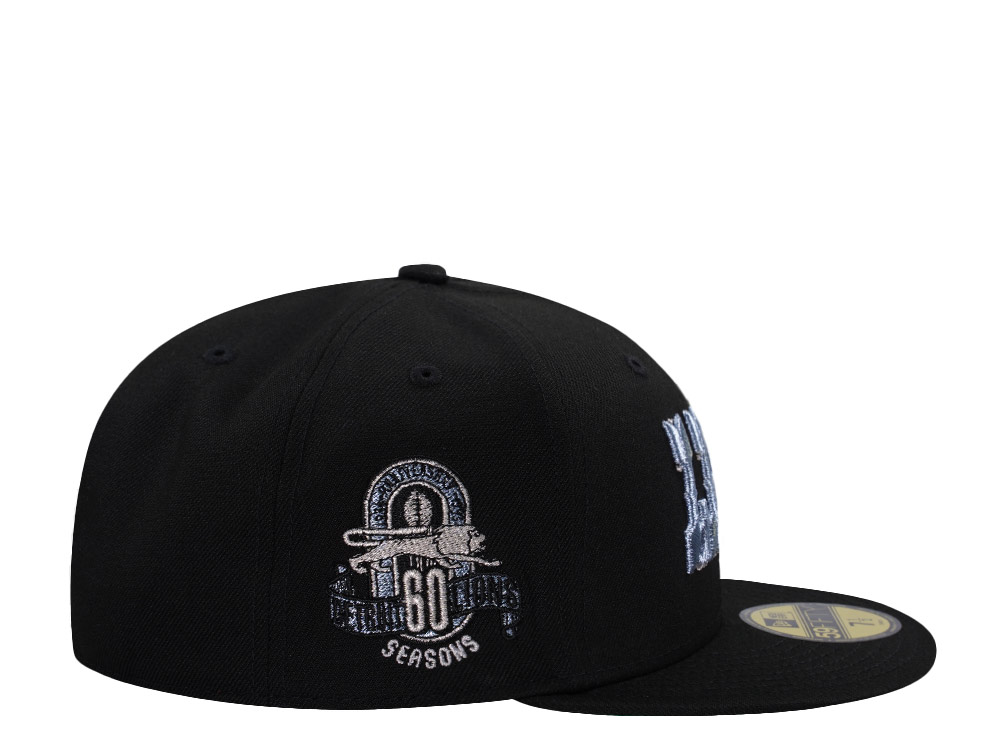 New Era Detroit Lions 60th Anniversary Black Prime Edition 59Fifty Fitted Hat