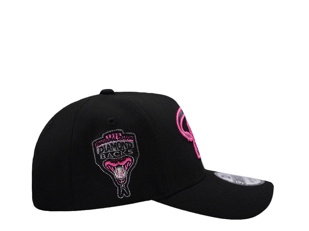 New Era Arizona Diamondbacks Inaugural Season Pink Glow Black Prime Edition 9Forty A Frame Snapback Hat