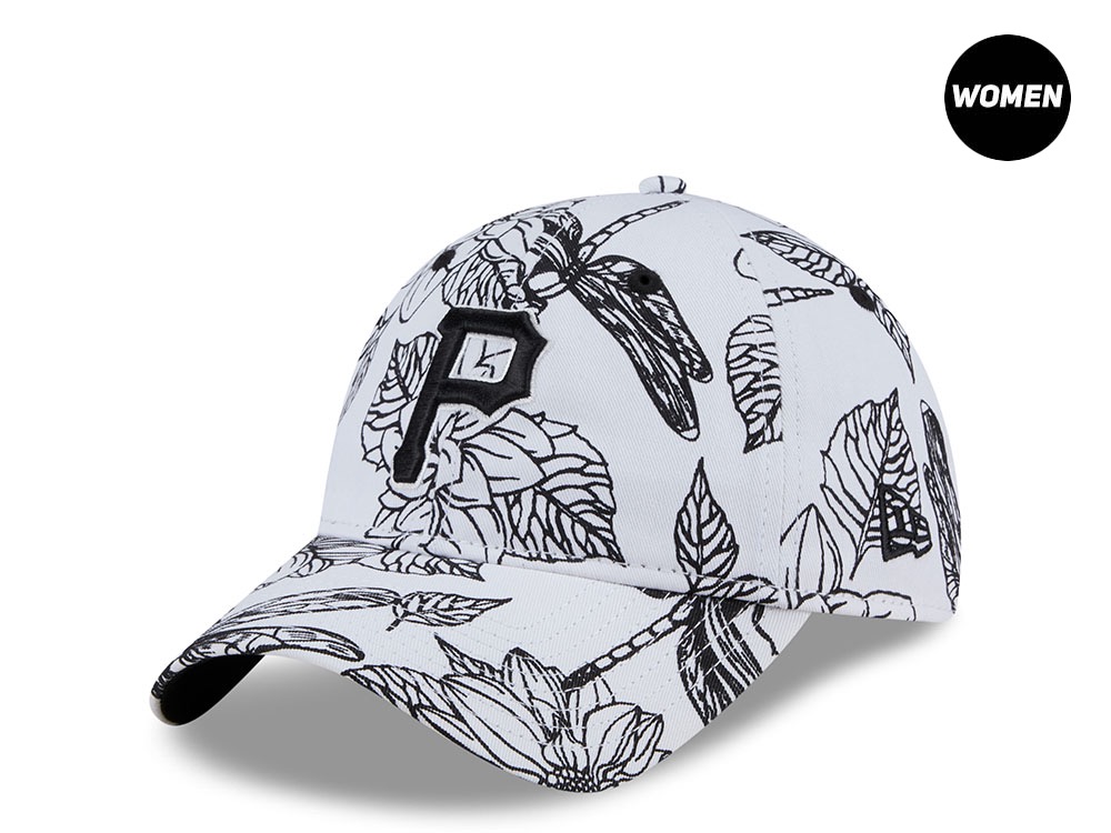 New Era Pittsburgh Pirates Woman Floral Stitch White 9Twenty Strapback Hat
