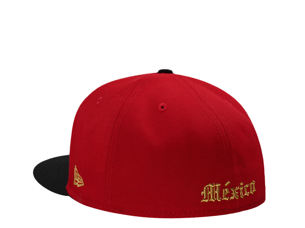 New Era Mexico Aztec Metallic Red Two Tone Edition 59Fifty Fitted Hat