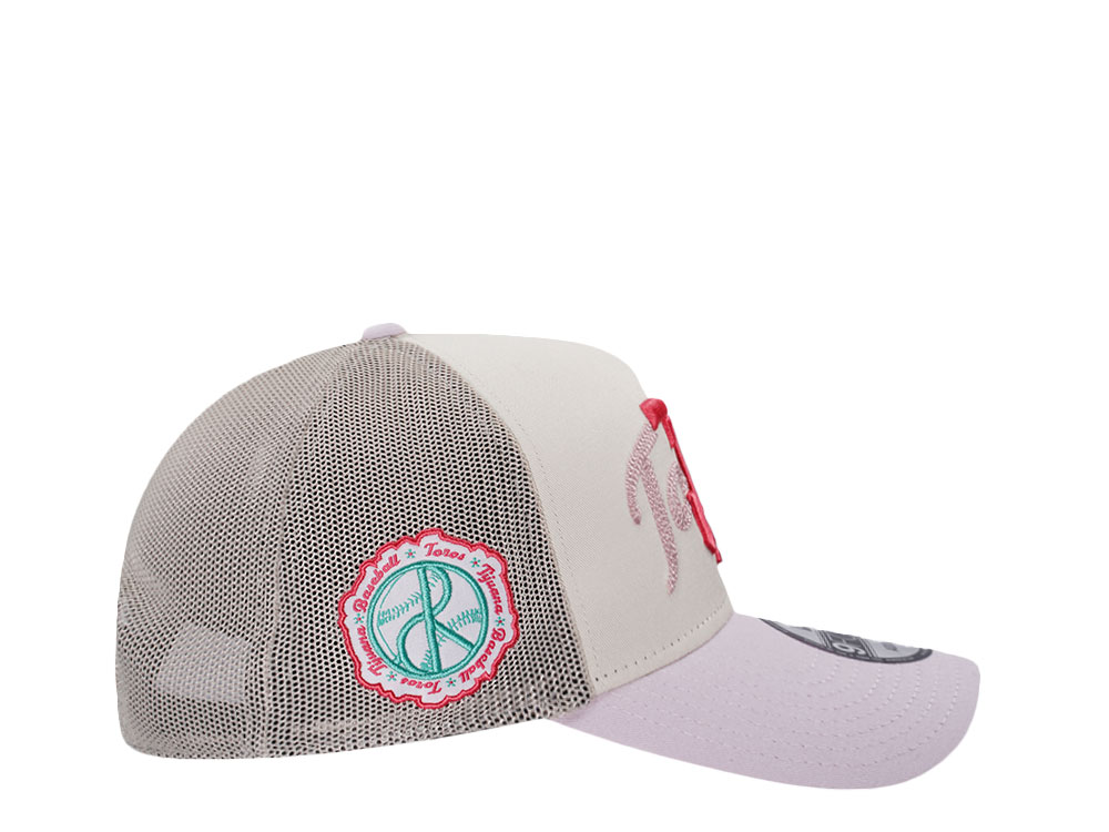 New Era Tijuana Toros Alternate Logo Wordmark Mesh 9Forty A Frame Trucker Snapback Hat