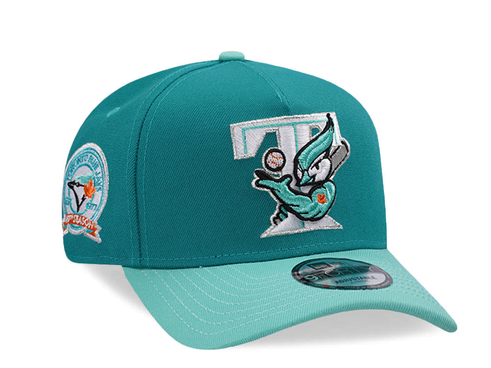 New Era Toronto Blue Jays 40th Anniversary Mint Two Tone Edition 9Forty A Frame Snapback Hat