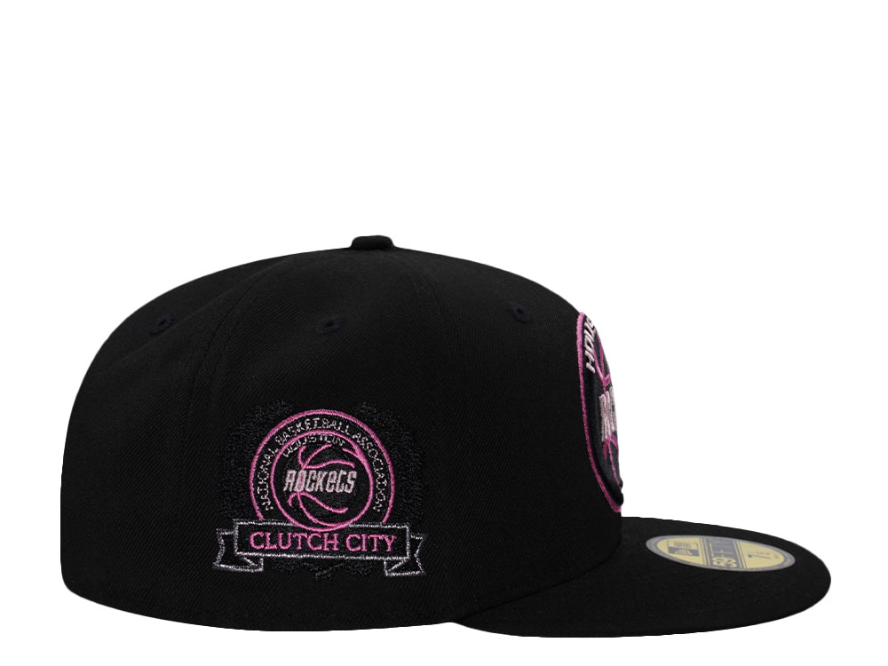 New Era Houston Rockets Clutch City Pink Black Prime Edition 59Fifty Fitted Hat
