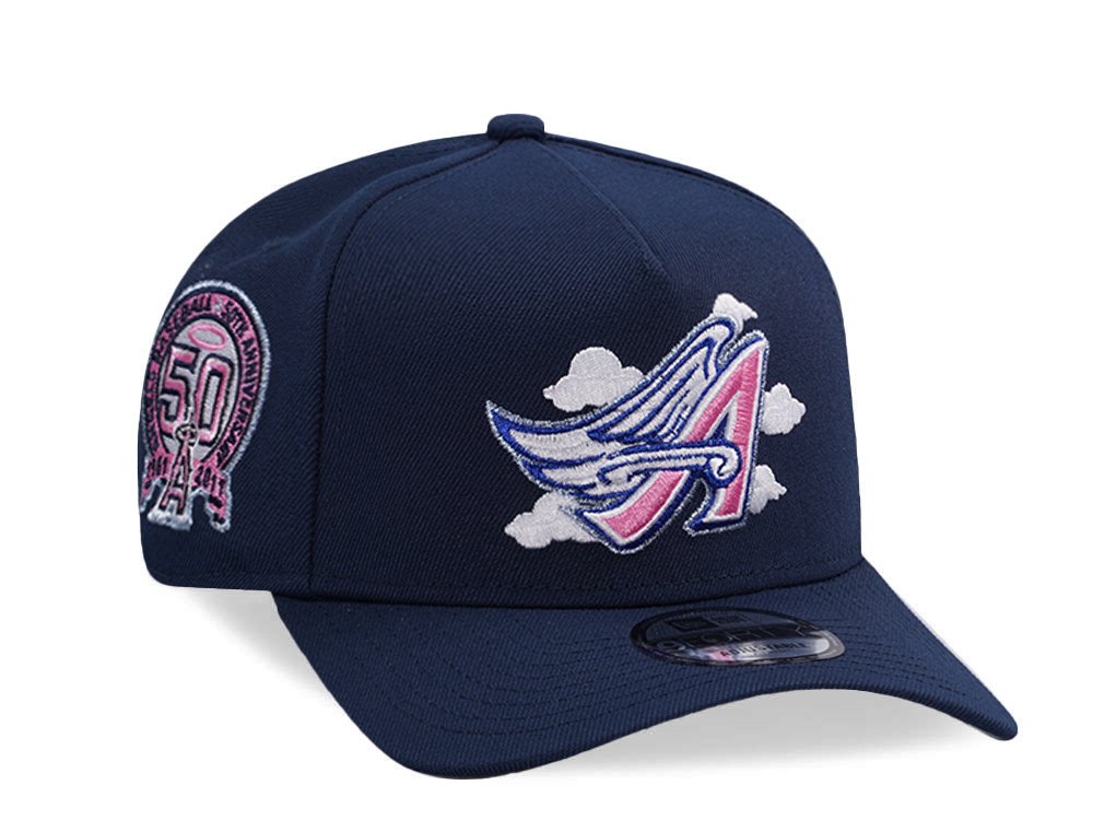 New Era Anaheim Angels 50th Anniversary Ocean Blue Prime Edition 9Forty A Frame Snapback Hat