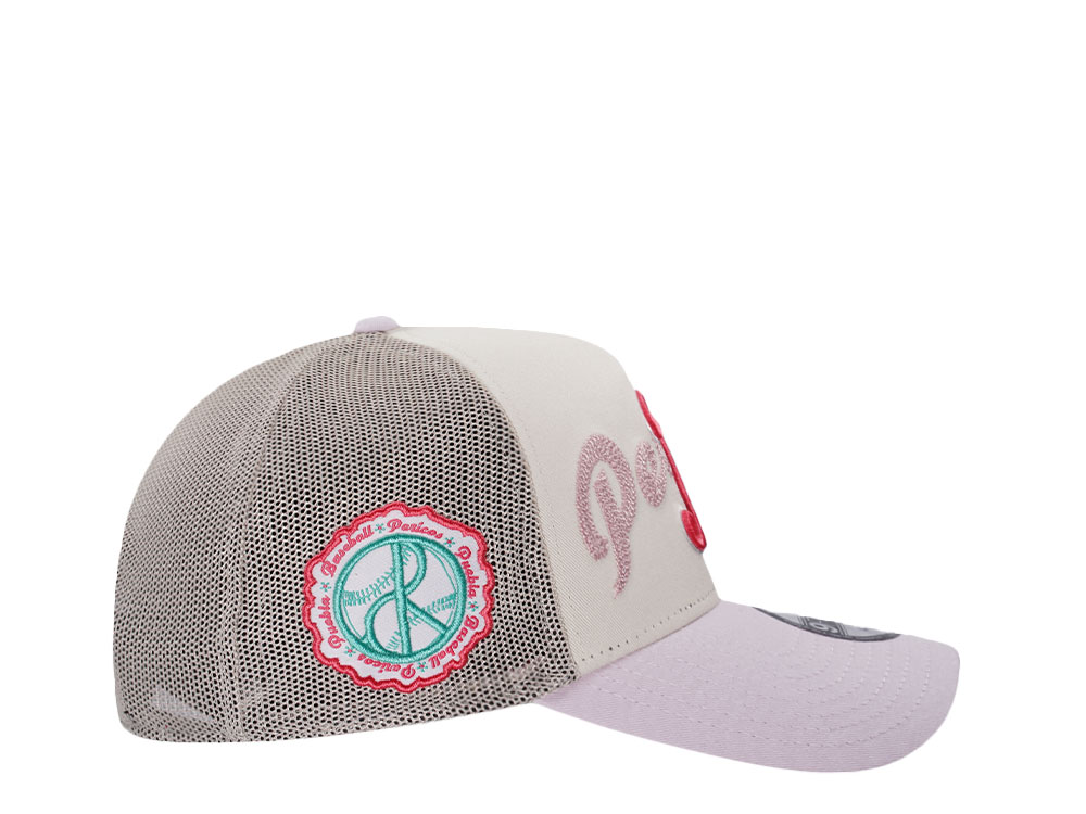 New Era Pericos de Puebla Alternate Logo Wordmark Mesh 9Forty A Frame Trucker Snapback Hat