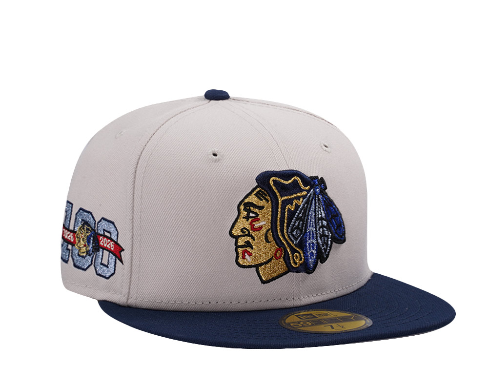 New Era Chicago Blackhawks 100th Anniversary Stone Two Tone Edition 59Fifty Fitted Hat