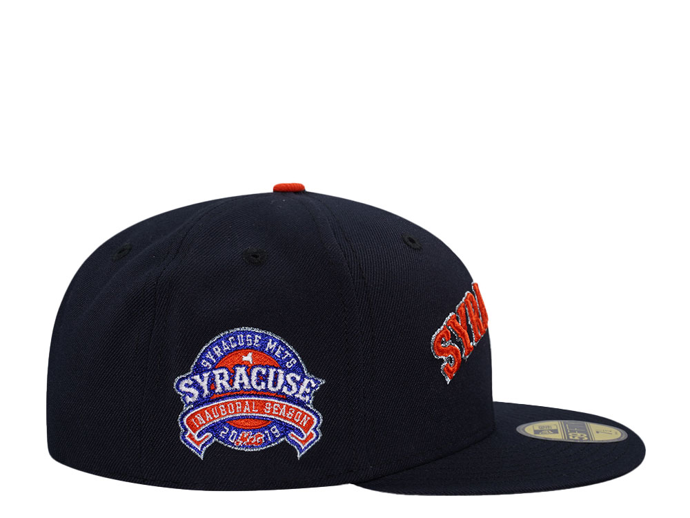 New Era Syracuse Mets Inaugural Season Navy Metallic Throwback Edition 59Fifty Fitted Hat