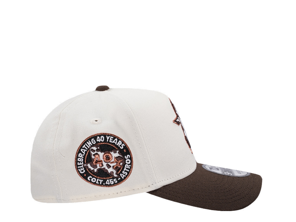 New Era Houston Astros 40th Anniversary Cow Burnt Wood Two Tone Edition 9Forty A Frame Snapback Hat
