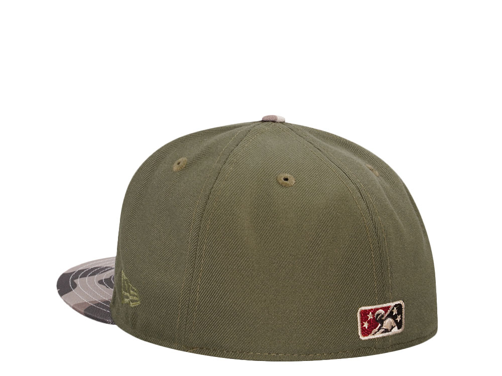 New Era Reading Fightin Phils Olive Luchadores Camo Two Tone Edition 59Fifty Fitted Hat