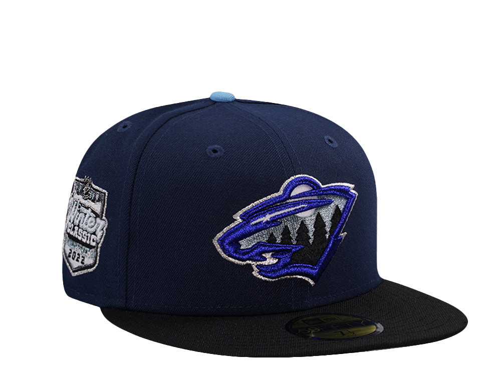 New Era Minnesota Wild Winter Classic 2022 Ocean Blue Two Tone Edition 59Fifty Fitted Hat