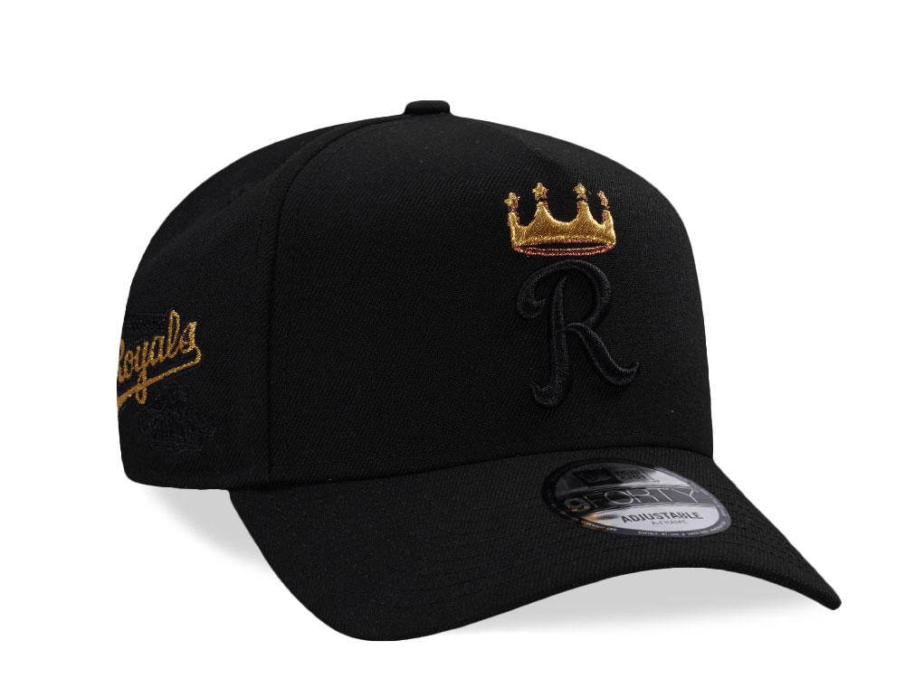 New Era Kansas City Royals World Series 1985 Black Prime Edition 9Forty A Frame Snapback Hat