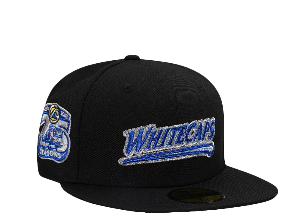 New Era West Michigan Whitecaps 25 Seasons Script Metallic Black Edition 59Fifty Fitted Hat