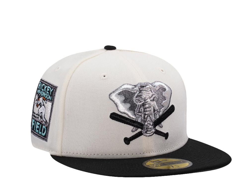 PRE-ORDER New Era Oakland Athletics Rickey Henderson Chrome Two Tone Edition 59Fifty Fitted Hat