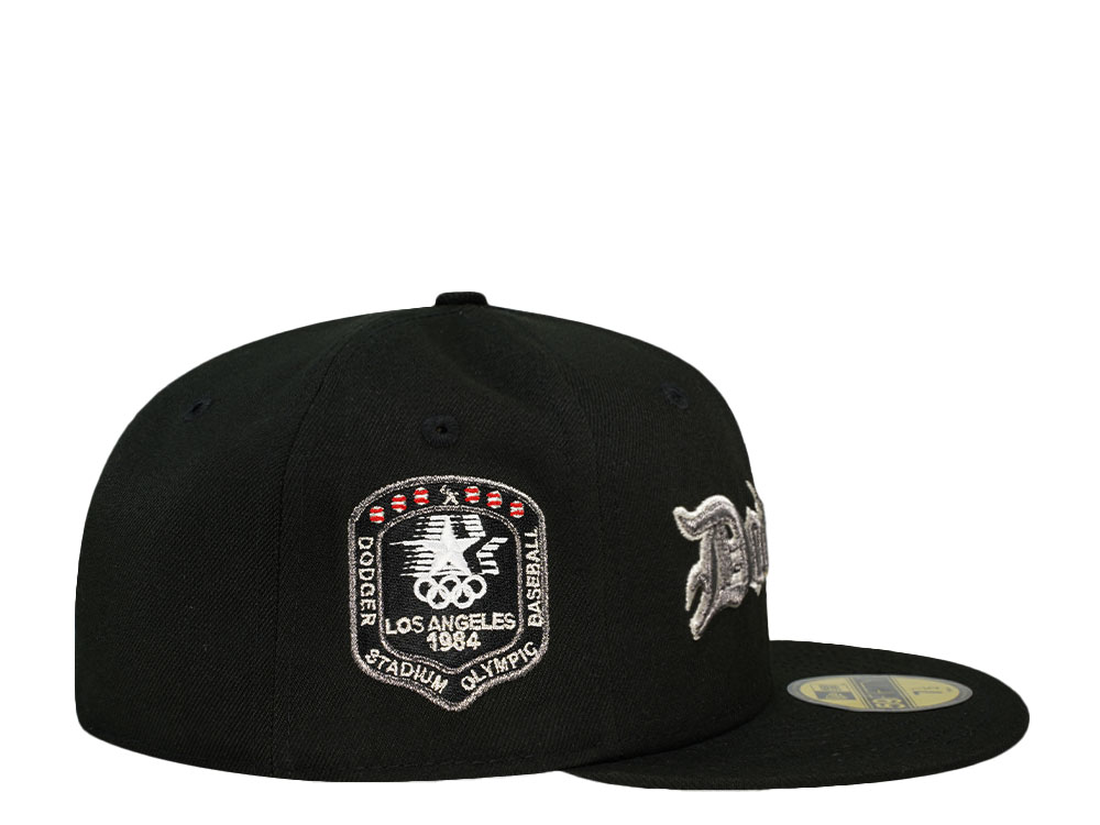 New Era Los Angeles Dodgers Black Old English Edition 59Fifty Fitted Hat