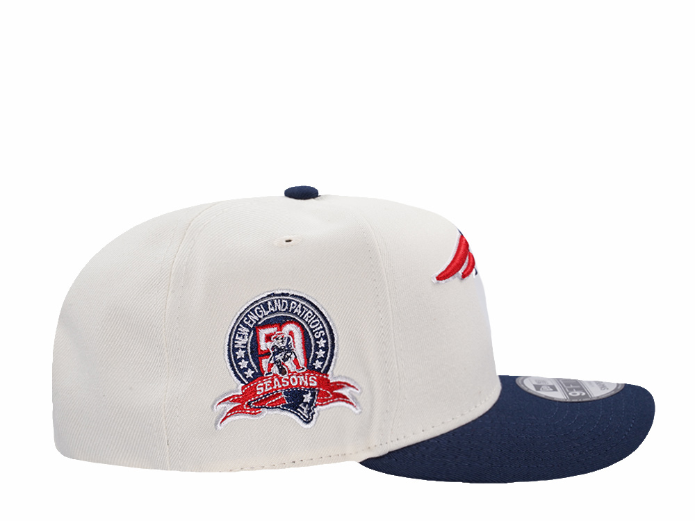 New Era New England Patriots 50th Anniversary Chrome Two Tone Edition 9Fifty A Frame Snapback Hat